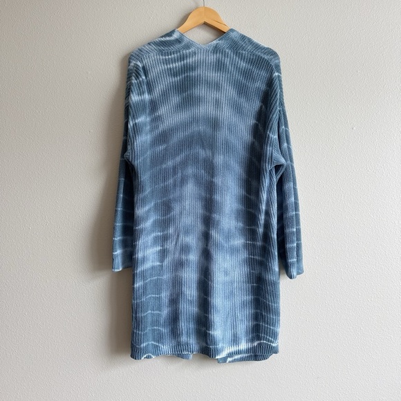 Talulah Blue Tie Dye Long Open Cardigan Pocket Sweater Size Small - Picture 2 of 6